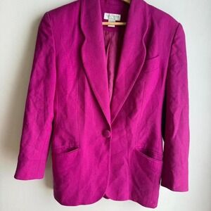 Vintage Ann Taylor Magenta Wool Blazer Size 4